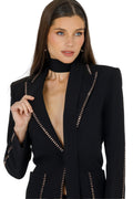 Pamela Blazer – Belted Notch Lapel – White – BANQHUM