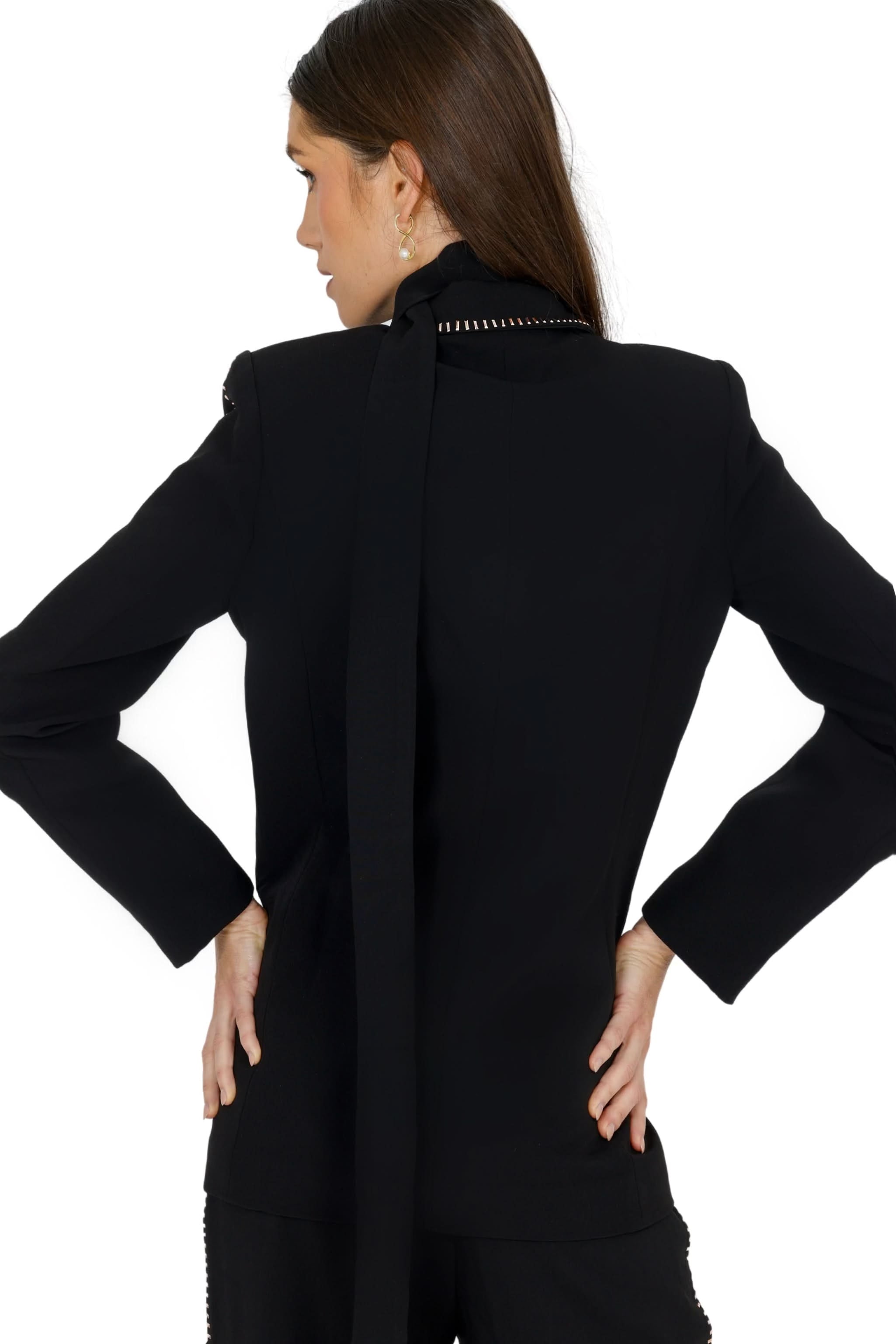 Pamela Blazer – Belted Notch Lapel – White – BANQHUM