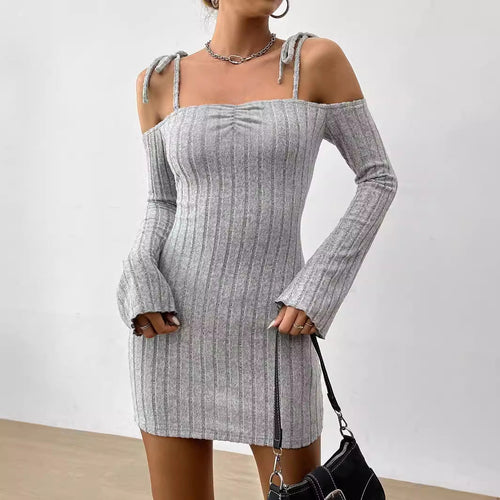 Elegant Strap Dress - Boat Neck