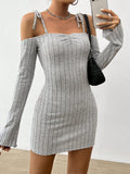 Elegant Strap Dress - Boat Neck