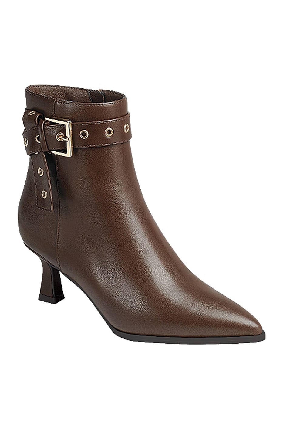 Pointed Toe Ankle Bootie – Belt Detail – BANQHUM