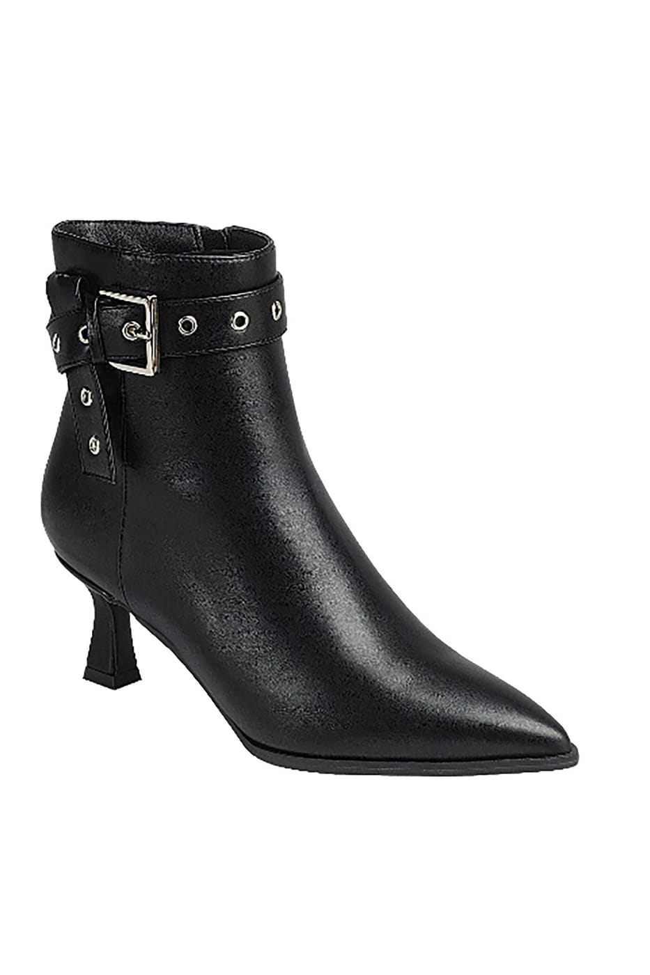 Pointed Toe Ankle Bootie – Belt Detail – BANQHUM